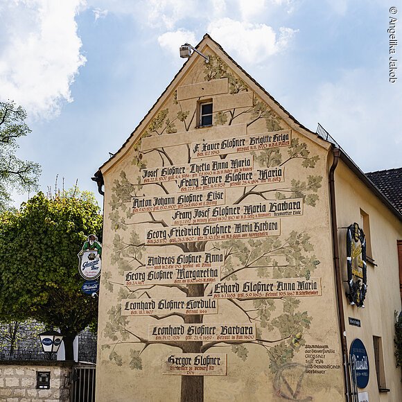 Stammbaum der Brauerei Glossner, Brauereimuseum, Neumarkt in der Oberpfalz, Deutschland,
