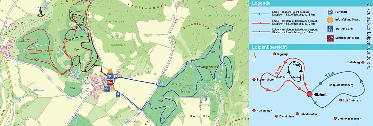 Loipenplan vom Nordic Zentrum Neumarkt-Hilzhofen