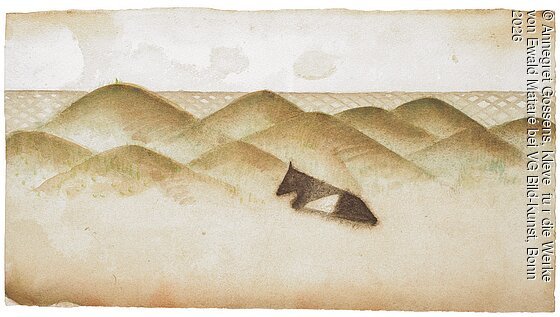 Kuh am Meer, ca. 1946 | Aquarell über Bleistift, 19 x 34,7 cm | Museum Kurhaus Kleve –
Ewald Mataré Sammlung, Kleve | Dauerleihgabe des Freundeskreises Museum Kurhaus und
Koekkoek-Haus Kleve e.V. | Schenkung Dr. Herbert Ganter, Lügde